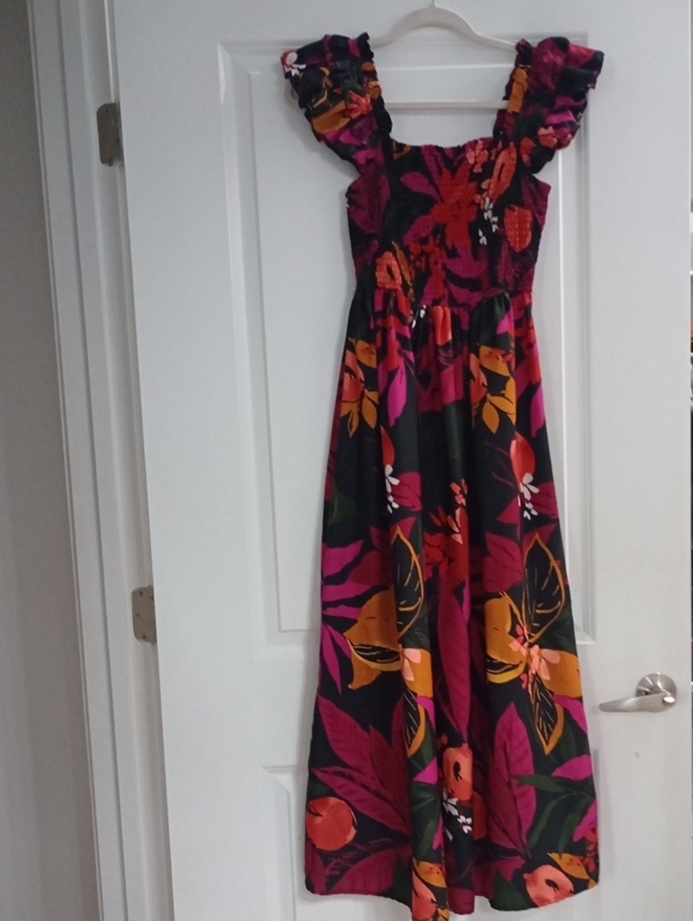 Live 4 Truth bohemian Chic Maxi Dress with Pink/Burgandy & Orange Floral Print